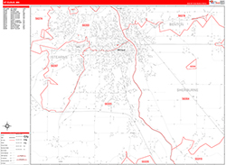 St. Cloud Wall Map Zip Code Red Line Style 2026